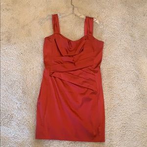red satin dress